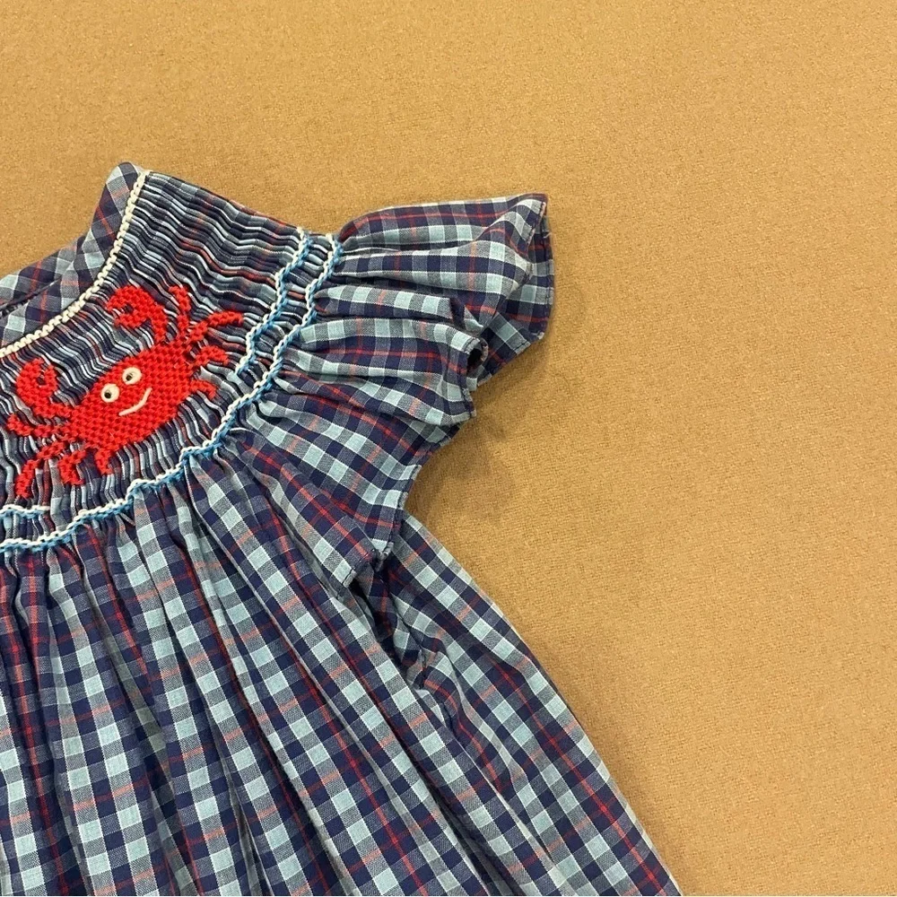 Petite Palace Girl’s Smocked Crab Dress Size 4T